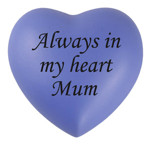 Always in my Heart Mum Purple Heart Brass Keepsake Urn by Love to Treasure