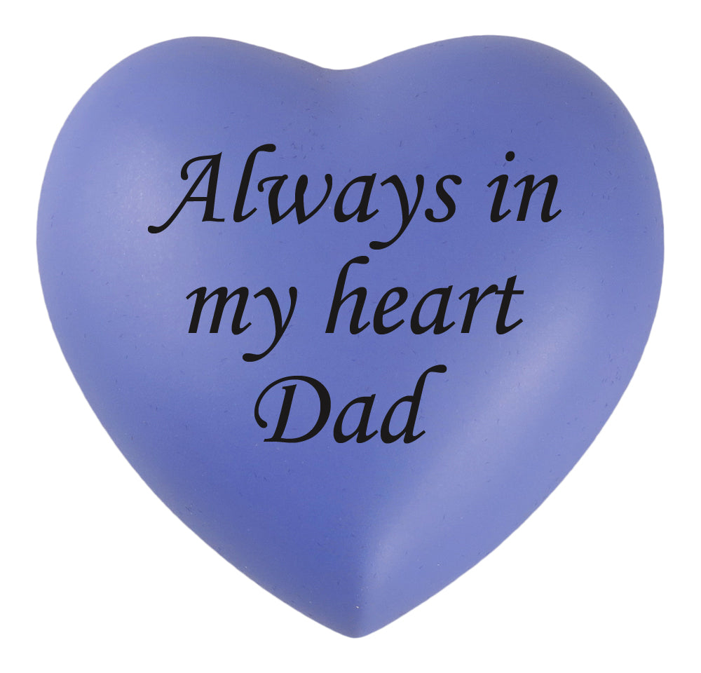 Always in my Heart Dad Purple Heart Brass Keepsake Urn