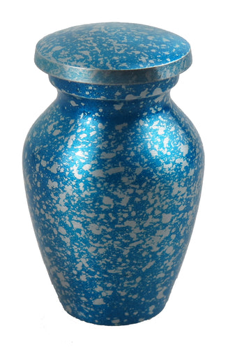 Miniature Metallic Blue and Silver Stars Keepsake Urn