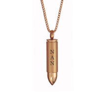 Nan Rose Gold Bullet Cremation Urn Pendant