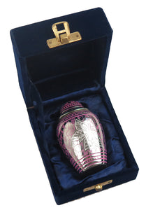 Miniature Pink and Silver Butterfly Keepsake Urn