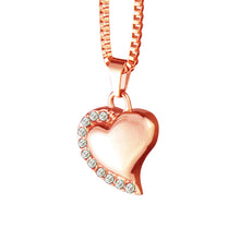 Rose Gold Heart with Crystals Cremation Urn Pendant - Optional Personalisation