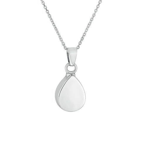 Sterling Silver Teardrop Cremation Urn Pendant with Optional Personalisation
