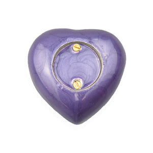 Royal Purple Enamel Heart Keepsake Urn