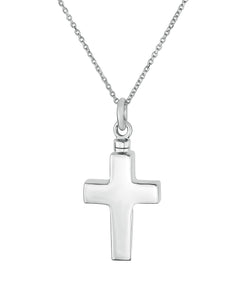 Sterling Silver Cross Cremation Urn Pendant with Optional Personalisation