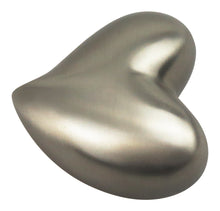 Silver Elegant Heart Brass Keepsake Urn with Optional Personalisation