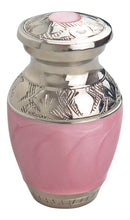 Miniature Silver with Pink Enamel Keepsake Urn