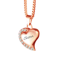 Rose Gold Sister Heart Ashes Pendant with Crystals | Love to Treasure