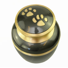 Slate Grey with Gold Paws Urn for Dog Cat Pet Cremation Ashes Cremains Memorial