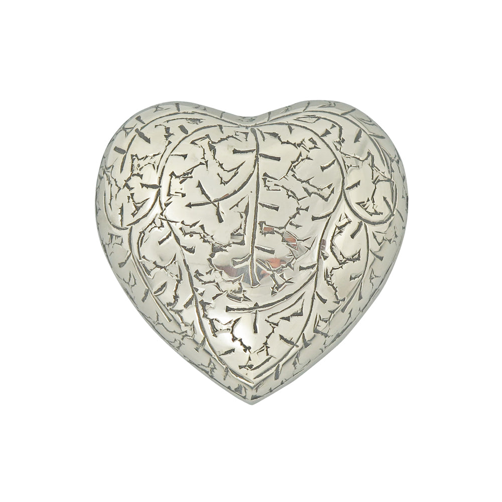 Vintage Silver Heart Brass Keepsake Urn