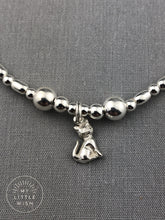 Sterling Silver Cat Design Stacking Bracelet