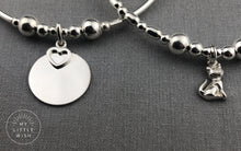 Sterling Silver Cat Design Stacking Bracelet