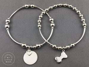 Sterling Silver Dog Bone Stacking Bracelet