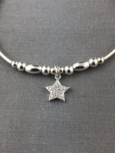 Sterling Silver Crystal Star Stacking Bracelet