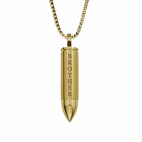 Brother Gold Bullet Cremation Urn Pendant