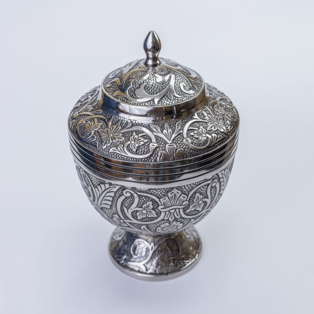 Silver Vintage Ornate Adult Brass Urn