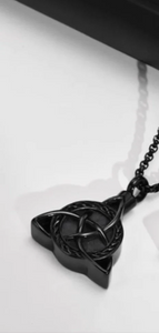 Celtic Trinity Knot Urn Pendant Necklace Black Cremation Urn Pendant