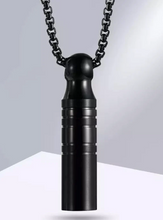 Plain Black Cylinder Urn Pendant Necklace Black Cremation Urn Pendant