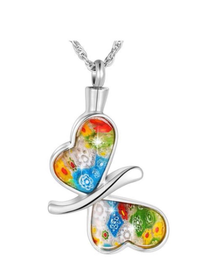 Butterfly Murano Glass - Cremation Urn Pendant