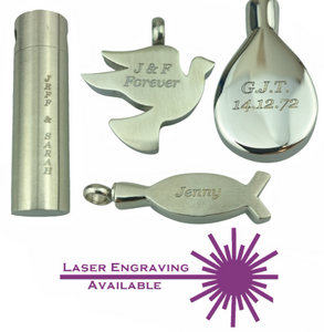 Teardrop Heart Murano Glass Cremation Urn Pendant - Optional Personalisation