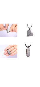 Silver Rotatable Heart to Tag Cremation Urn Pendant - Optional Personalisation