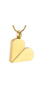 Gold Rotatable Heart to Tag Cremation Urn Pendant - Optional Personalisation