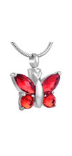 Red Butterfly Cremation Urn Pendant