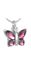 Pink Butterfly Cremation Urn Pendant