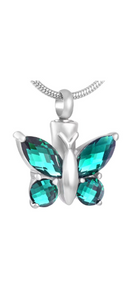 Green Butterfly Cremation Urn Pendant