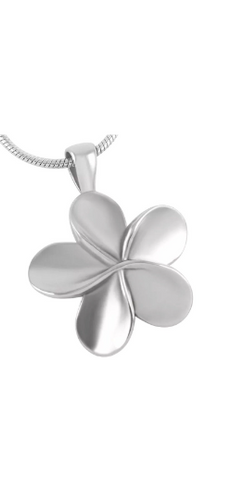 Silver Five Petaled Flower Cremation Urn Pendant