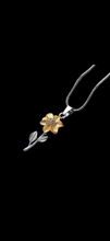 Silver and Gold Flower Cremation Urn Pendant