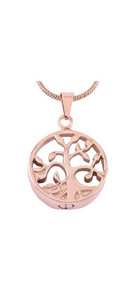 Rose Gold Celtic Tree of Life Symbol Cremation Urn Pendant