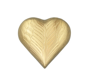 Golden Guardian Angel Heart Brass Keepsake Urn