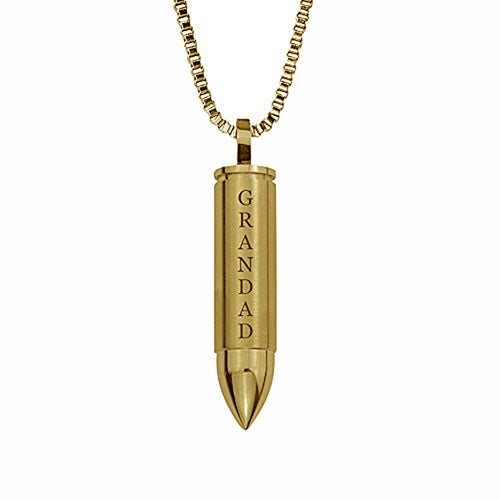 Grandad Gold Bullet Cremation Urn Pendant