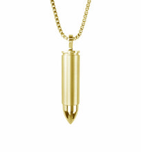 Gold Bullet Cremation Urn Pendant - Optional Personalisation