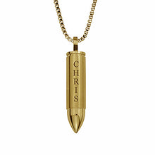Personalised Gold Bullet Cremation Urn Pendant