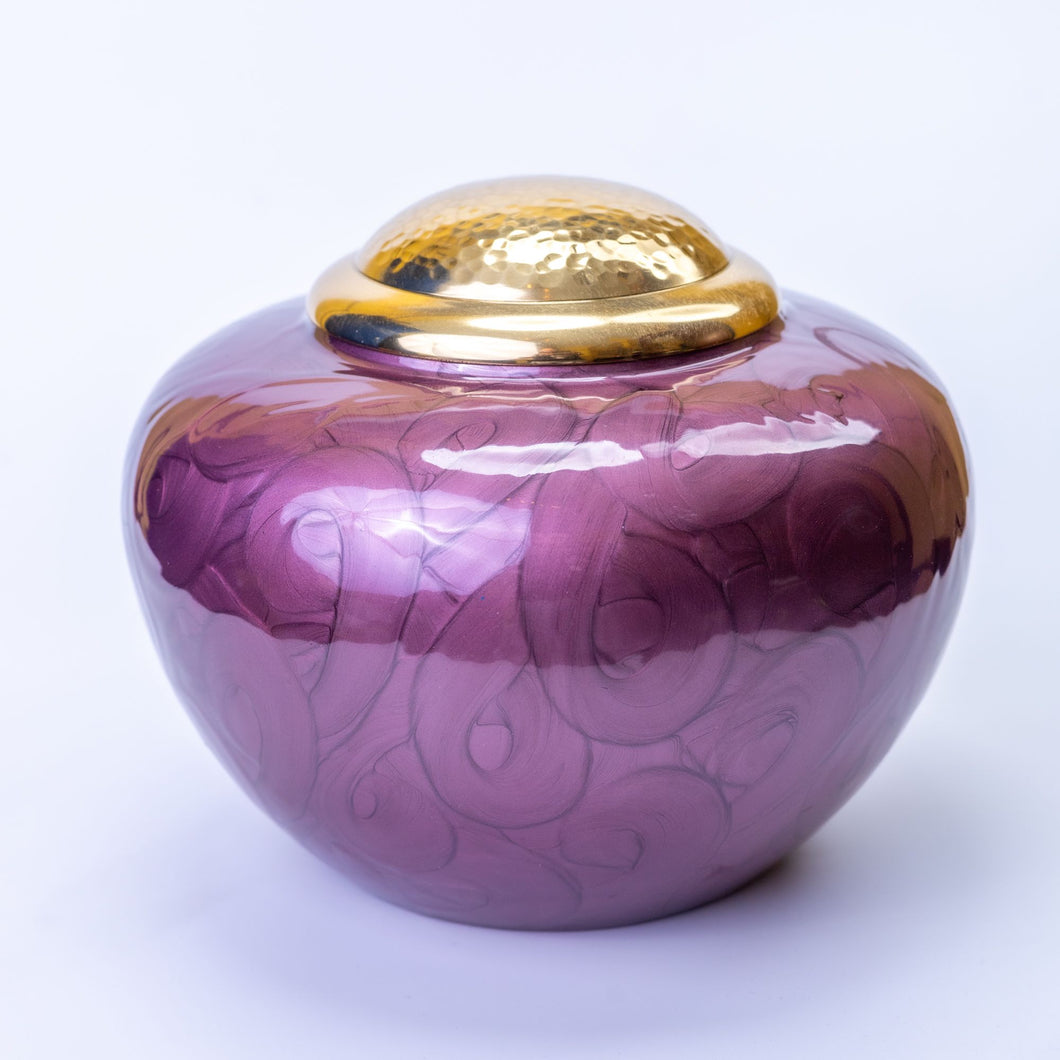 Dusky Pink Globe Adult Brass Urn