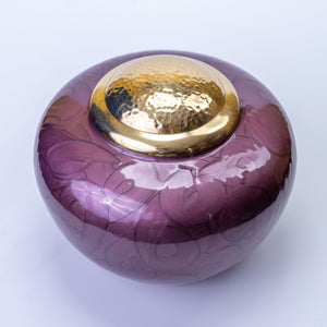 Dusky Pink Globe Adult Brass Urn