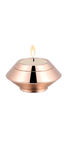Miniature Elegant Rose Gold Keepsake Urn with Tealight Candle Holder for Ashes Cremains