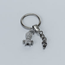 Silver Crystal Cat Shaped Cremation Urn Keyring with Optional Personalisation